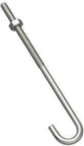 National Hardware 2195BC Series N232-900 J-Bolt, 1/4 in Thread, 3 in L Thread, 6 in L, 100 lb Working Load, Steel, Zinc